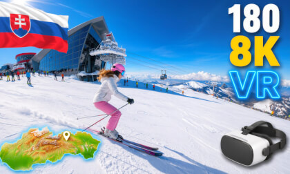 ⛷️ Jasná Chopok – The Longest Descent to Lúčky 🇸🇰 | Pistes 1, 5 & 14 | 360° 8K VR