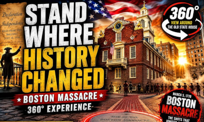 🇺🇸 360° Walk Around Boston's Old State House | Site of the Boston Massacre (8K VR)