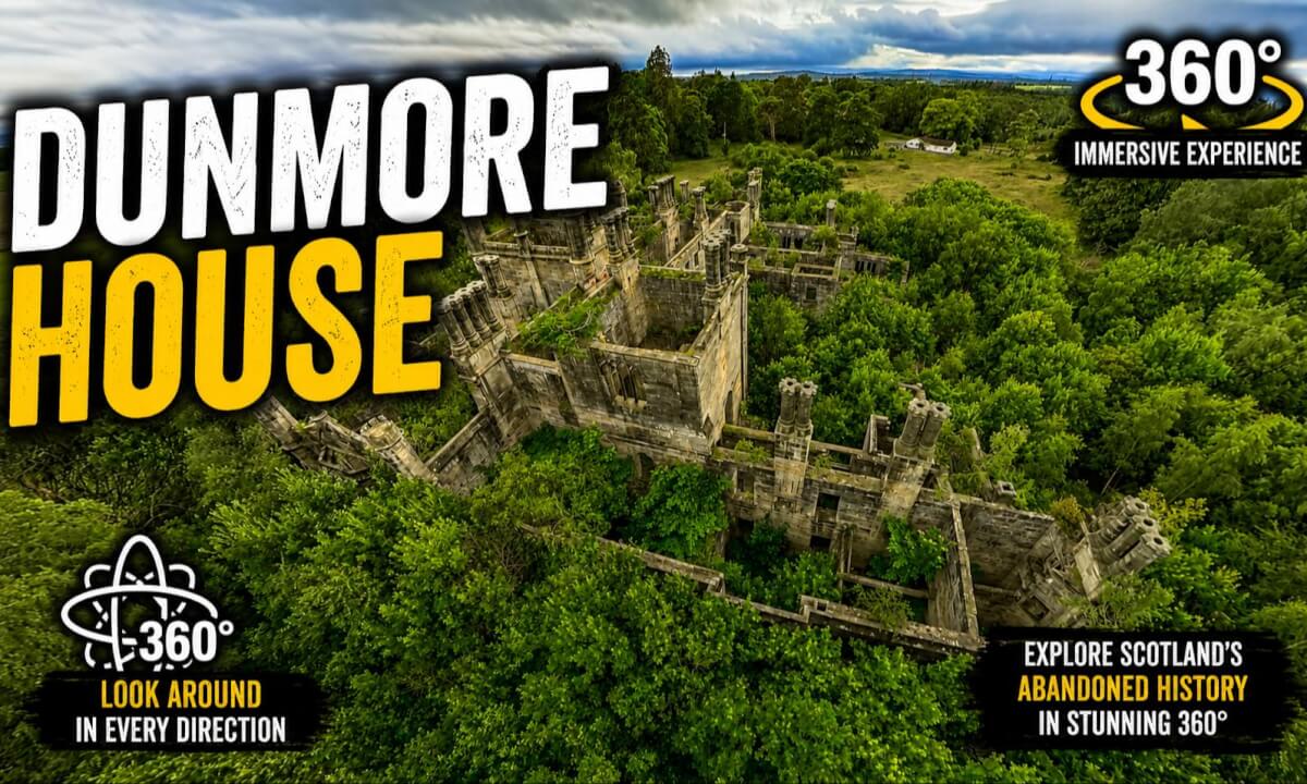 Flying Above Dunmore House - Scotland | 🚁 8K 360° Drone Flight