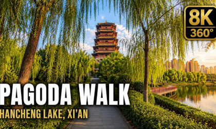 Explore Xi’an’s 64-Meter Dafeng Pavilion | 8K 360° VR Walk