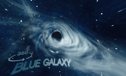 Space Flight into a Spiral Blue Galaxy [8K]