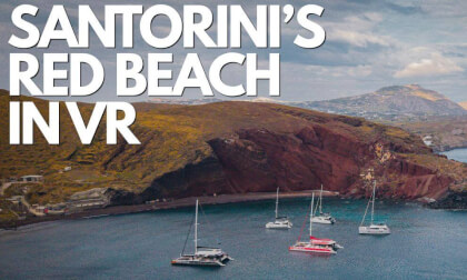 Red Beach Santorini Greece VR Drone Video