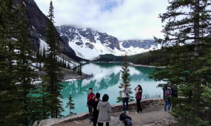 Viewpoints from the Rock Pile and the Lake Shore of Moraine Lake in Banff Alberta (3d, Flat)