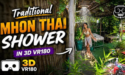 Traditional Thai Outdoor Shower in 3D VR180 | Relaxing Tropical Spa Experience (8K)