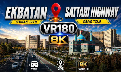 Ekbatan to Sattari Highway | Tehran VR180 8K Drive Tour with GPS