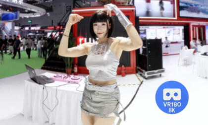 Cyber girl’s perfect groove.