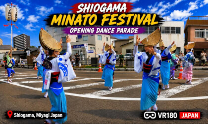 Shiogama Minato Festival Opening Parade | Traditional Japanese Dance VR180