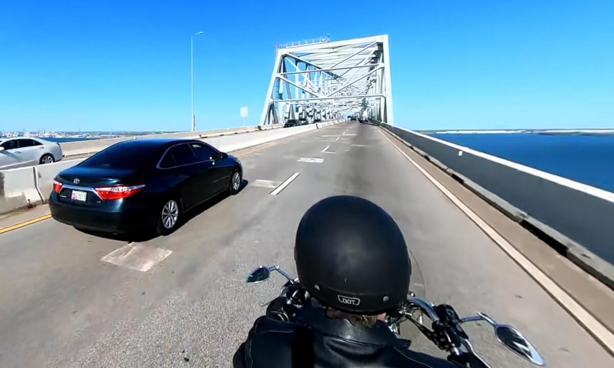 Baltimore - (The now tragic) Key bridge on motorcycle NB - VR 360