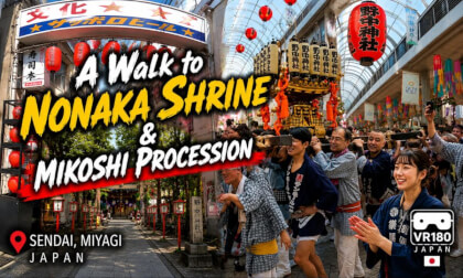 A Walk to Nonaka Shrine & Mikoshi Procession, Japan VR180