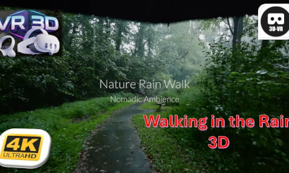 3D Relaxing Walk in the Rain Umbrella and Nature Sounds enjoy