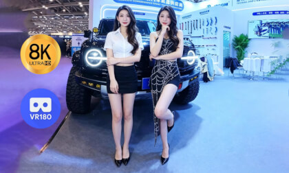 8K VR180 - Girl with Skirts on GT Show 车模小姐姐