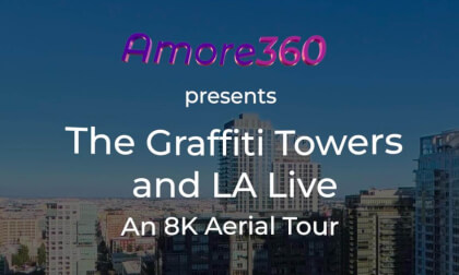 Drone Around Graffiti Towers and LA Live