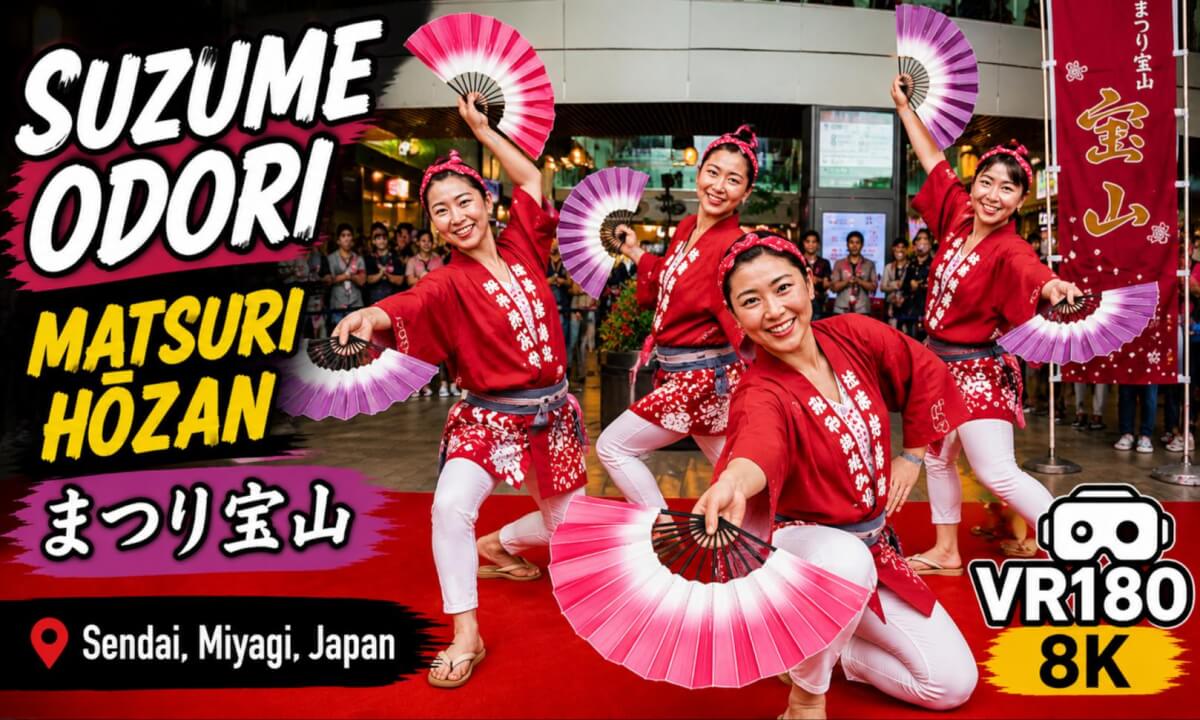 Matsuri Hōzan Suzume Odori | Japan Sendai Summer Festival 2026 VR180