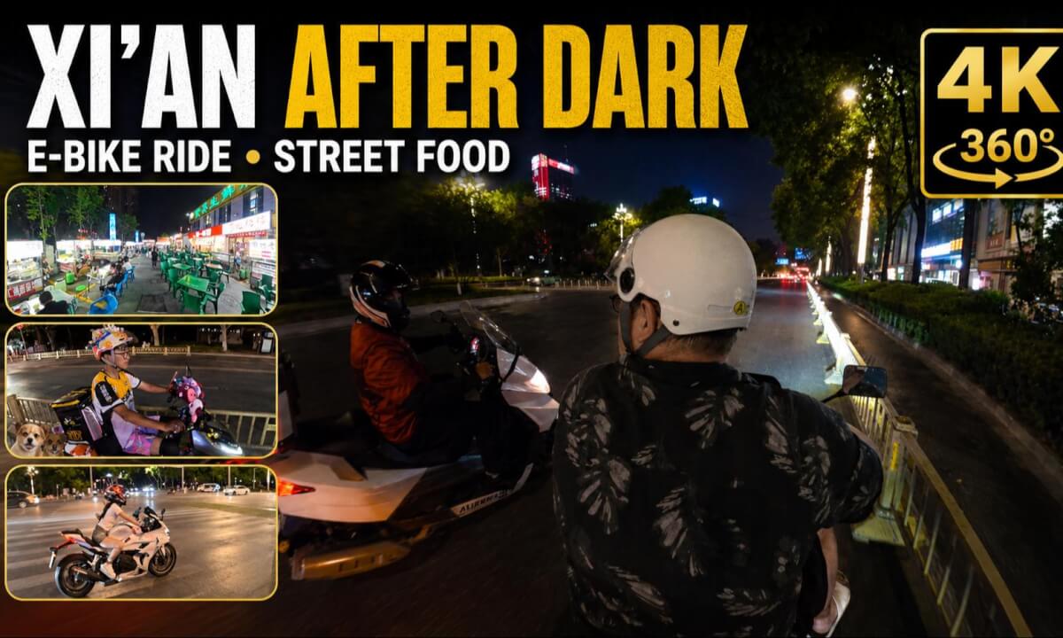 Xi’an After Dark: E-Bike Ride, Street Food & Unexpected Encounters | 8K 360° VR
