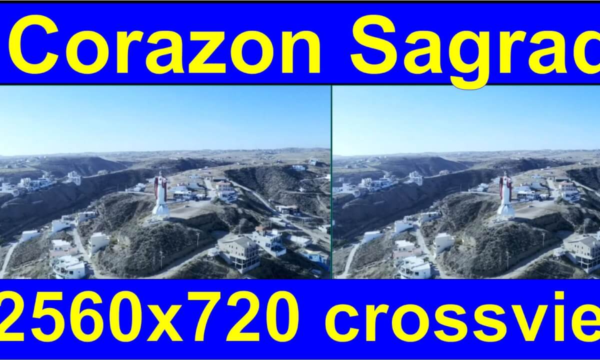 Christ of the Sacred Heart, Rosarito, Mexico in 3D cross-view "by angel's eyes - iXYt" as VR or TR