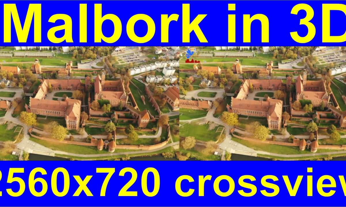 Malbork Castle, Poland in 3D cross-view "by angel's eyes - iXYt" as VR or TR