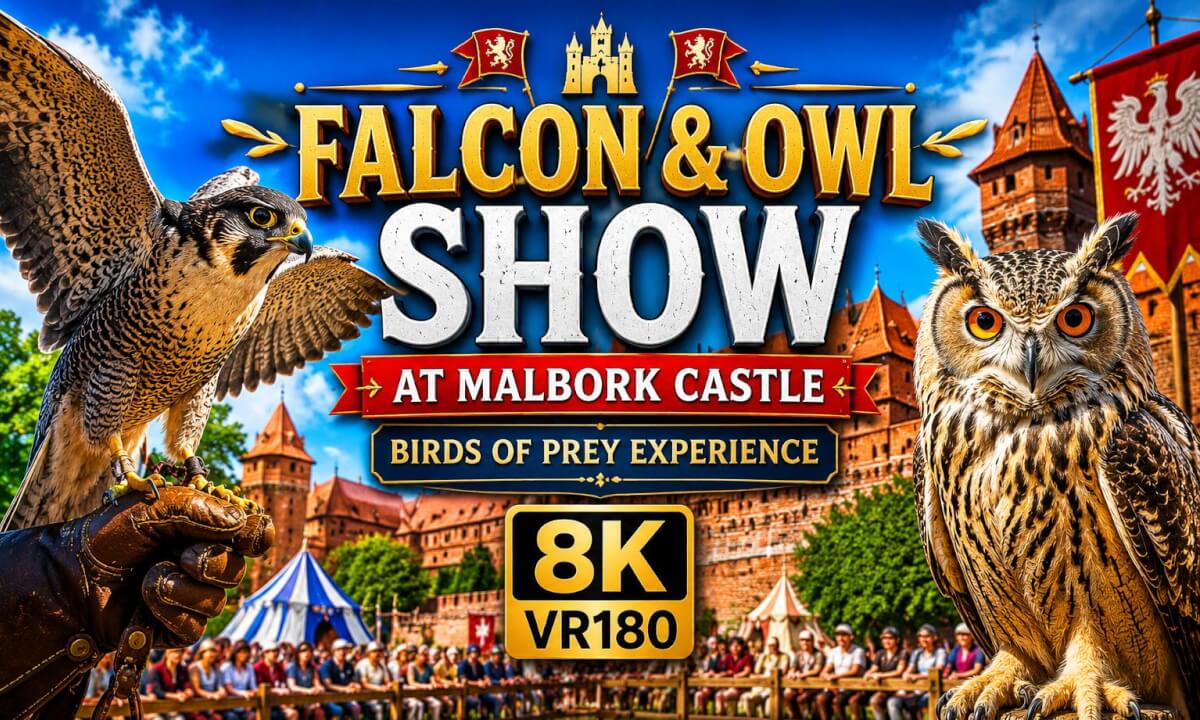 Falcon & Owl Show at Malbork Castle Birds of Prey Experience 8K VR180
