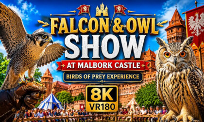 Falcon & Owl Show at Malbork Castle  Birds of Prey Experience  8K VR180