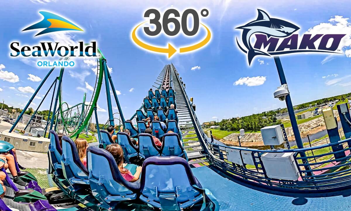 VR 360 Mako Roller Coaster On Ride Back Seat POV SeaWorld Orlando 2026 07 10