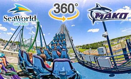 VR 360 Mako Roller Coaster On Ride Back Seat POV SeaWorld Orlando 2026 07 10