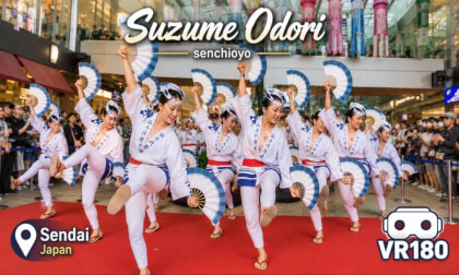 Feel the Energy of Sendai's Suzume Odori | Senchiyokai Sparrow Dance Japan 8K VR180