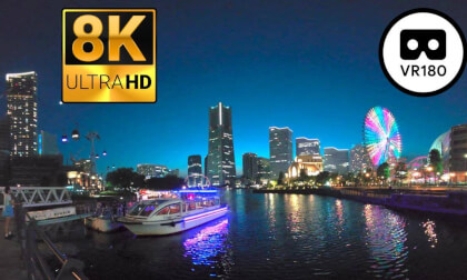 【8K/VR180/3D】 A Day in Yokohama Minato Mirai: Morning to Night Immersive Tour