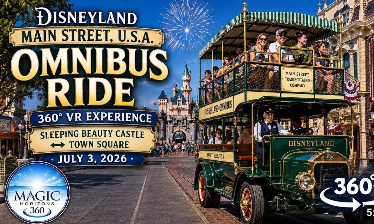 Omnibus Bus Ride 360° VR | Main Street USA to the Entrance | July 3, 2026