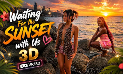 Waiting for the Perfect Sunset 🌅witn Namy and Tatiana 3D VR180