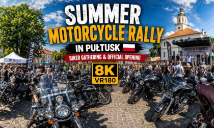 Summer Motorcycle Rally in Pułtusk 🇵🇱  Biker Gathering & Official Opening  8K VR180