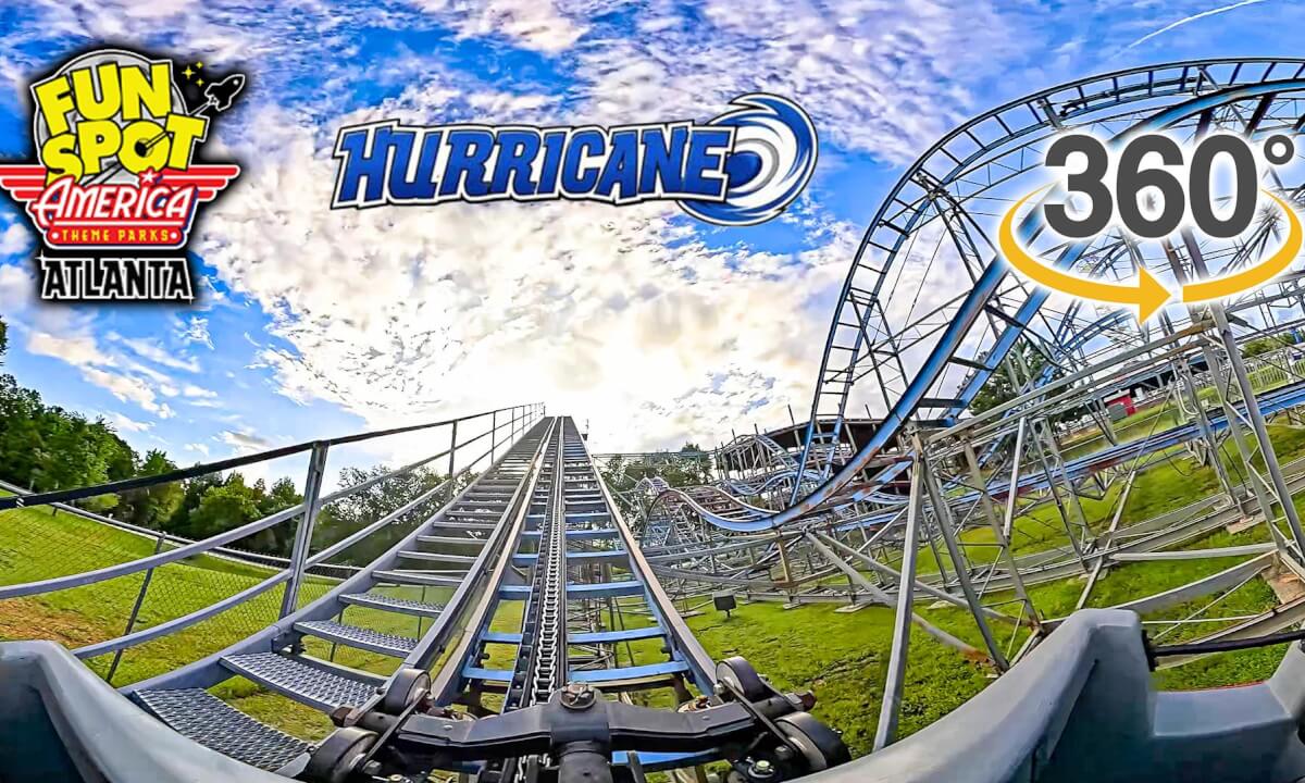 VR 360 Hurricane Coaster On Ride Front Seat POV Fun Spot America Atlanta 2026 07 21