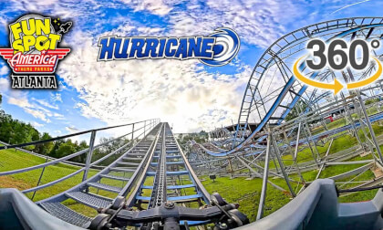VR 360 Hurricane Coaster On Ride Front Seat POV Fun Spot America Atlanta 2026 07 21