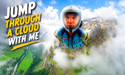 Base Jump in Rain !