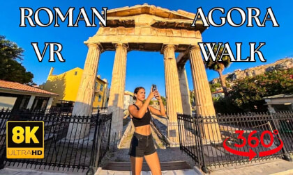 Ancient Roman Agora Athens: Virtual Walk Through Historic Ruins & Cozy Taverns 8K