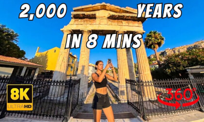 Ancient Roman Agora Athens: Virtual Walk Through Historic Ruins & Cozy Taverns 8K