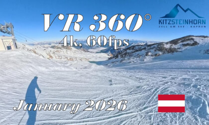 Kaprun - Kitzsteinhorn, Austria | ski run January 2026 | Black 5 Blue 6 Red 11 | 360° VR Alpine skiing