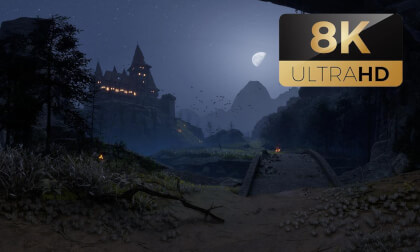 8K Gothic Castle Ambience 🏰 Moonlit Medieval Village | Dark Fantasy Night & Mysterious Atmosphere