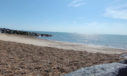 Felixstowe, looking out to sea near the breakwaters