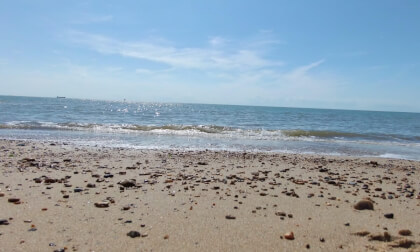 Felixstowe, Beautiful sunny day, gentle lapping of the sea