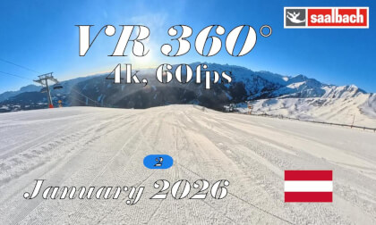 Saalbach-Hinterglemm, Austria | ski run January 2026 | Blue 2, 2a | 360° VR Alpine skiing