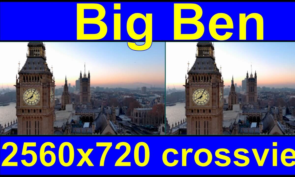 Big Ben, London, UK in 3D cross-view "by angel's eyes - iXYt" as VR or TR