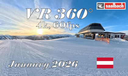 Saalbach-Hinterglemm, Austria | ski run January 2026 | Blue 56, 50 | 360° VR Alpine skiing