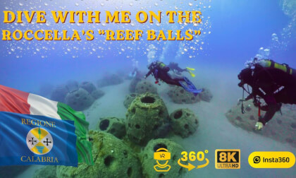 Dive with me on the Roccella Reefballs, Calabria, August 2026 - 8K 360° video