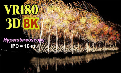 Hyperstereoscopy ( IPD=10m ) 3D VR180 , Nagaoka Fireworks FENIX 2026 in Niigata , JAPAN