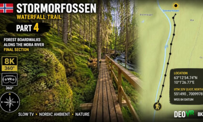 StorMorFossen Waterfall Trail — Part 4 | Forest Boardwalk Along the Mora River | 8K 360° VR Norway