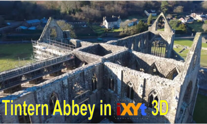 Tintern Abbey,Monmouthshire, UK in 3D SBS LR relax video for VR