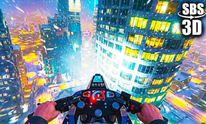 VR: SO COLD! Flying in a Motorcycle in the Snow! 🥶 | GTA 5 VR Vídeo [3D SBS]