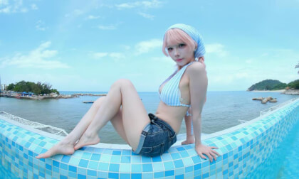 小清新coser 棠棠 与景色融为一体