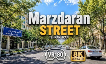 Marzdaran Street, Tehran | VR180 8K Driving Tour | Iran Virtual Travel