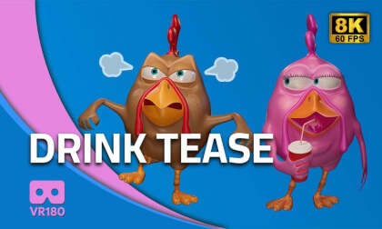 Drink Tease 🐔🥤 | Loco Chick VR180 | 8K 60FPS Immersive Cartoon