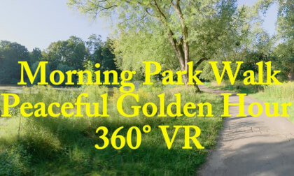 Morning Park Walk: Peaceful Golden Hour 360° VR